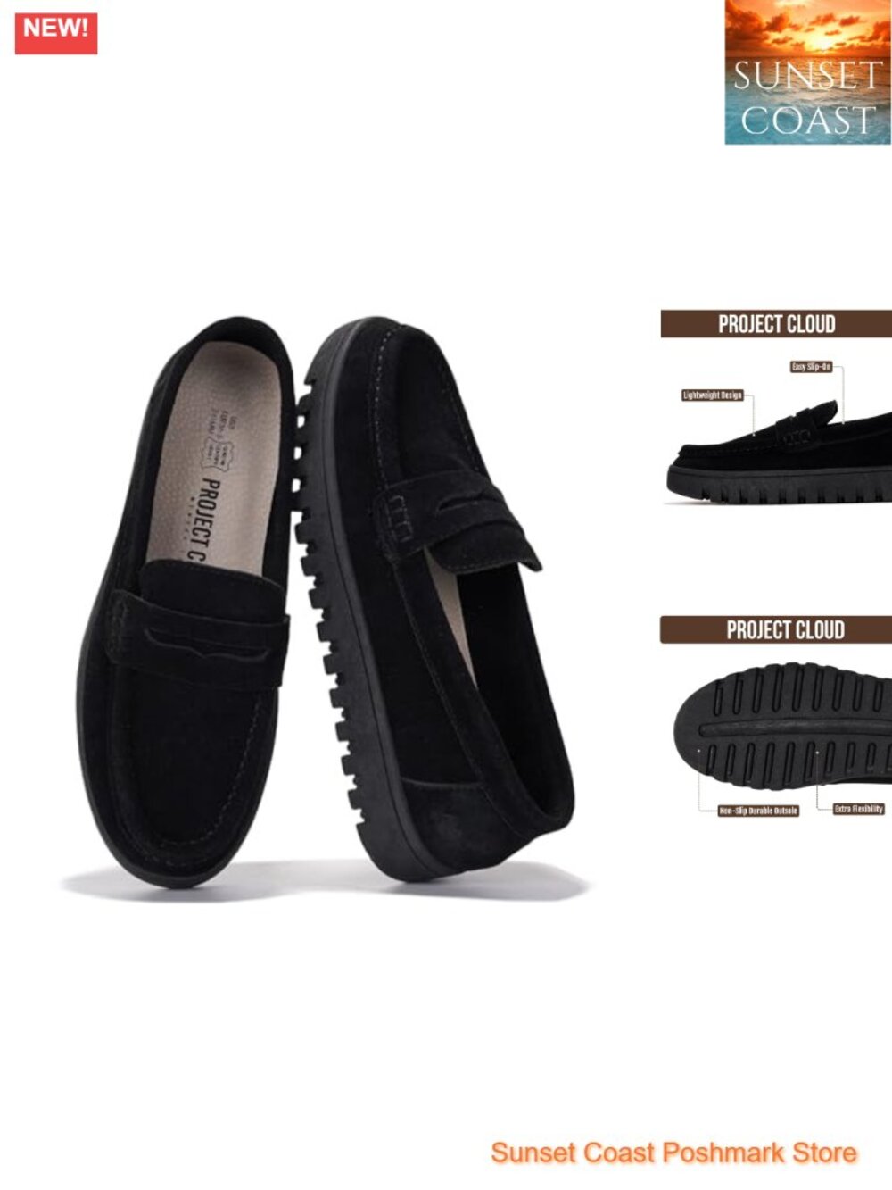 Genuine Leather Slip-On Loafers for Women Cushioned Comfort
